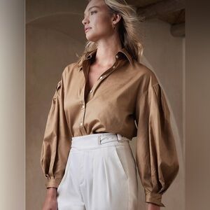 Banana Republic bubble sleeves shirt